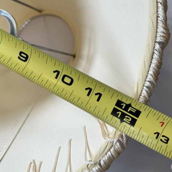 Vintage Lamp Shade Victorian Art Deco Style Fringe Scroll Floral Leaves 8.5" - Picture 10 of 12